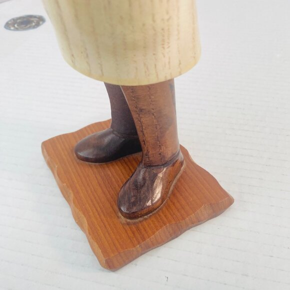 Vintage ROMER Italian Sculpture in Carved Wood12"-Pediatrician with Newborn Baby - Picture 14 of 17